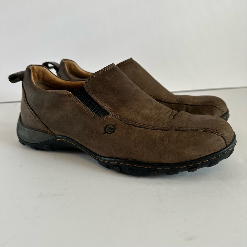Born Mens Brown Leather Loafer Slip On Shoes Size‎ 9 Casual Comfort